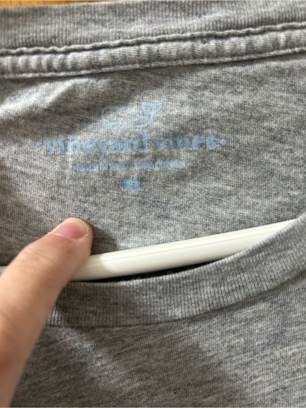 Vineyard Vines Gray Short Sleeve Pocket Tee with Blue Whale Logo - Picture 5 of 5